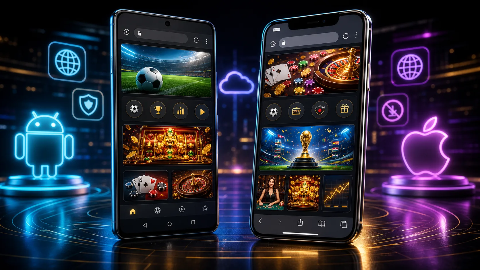 Experiência rivalry compatível com Android e iOS no navegador mobile